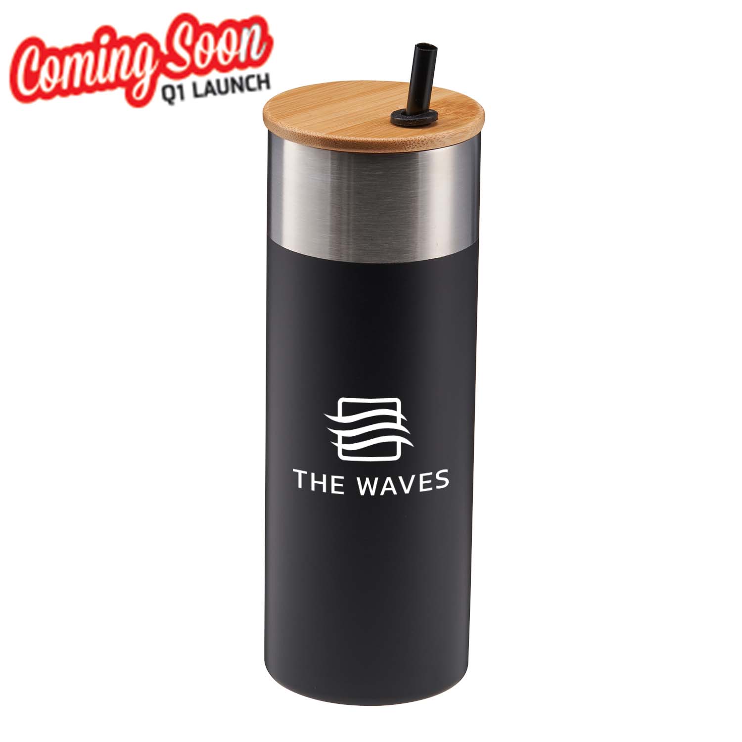 20 oz. Stainless Steel Tumbler with Bamboo Lid & Straw