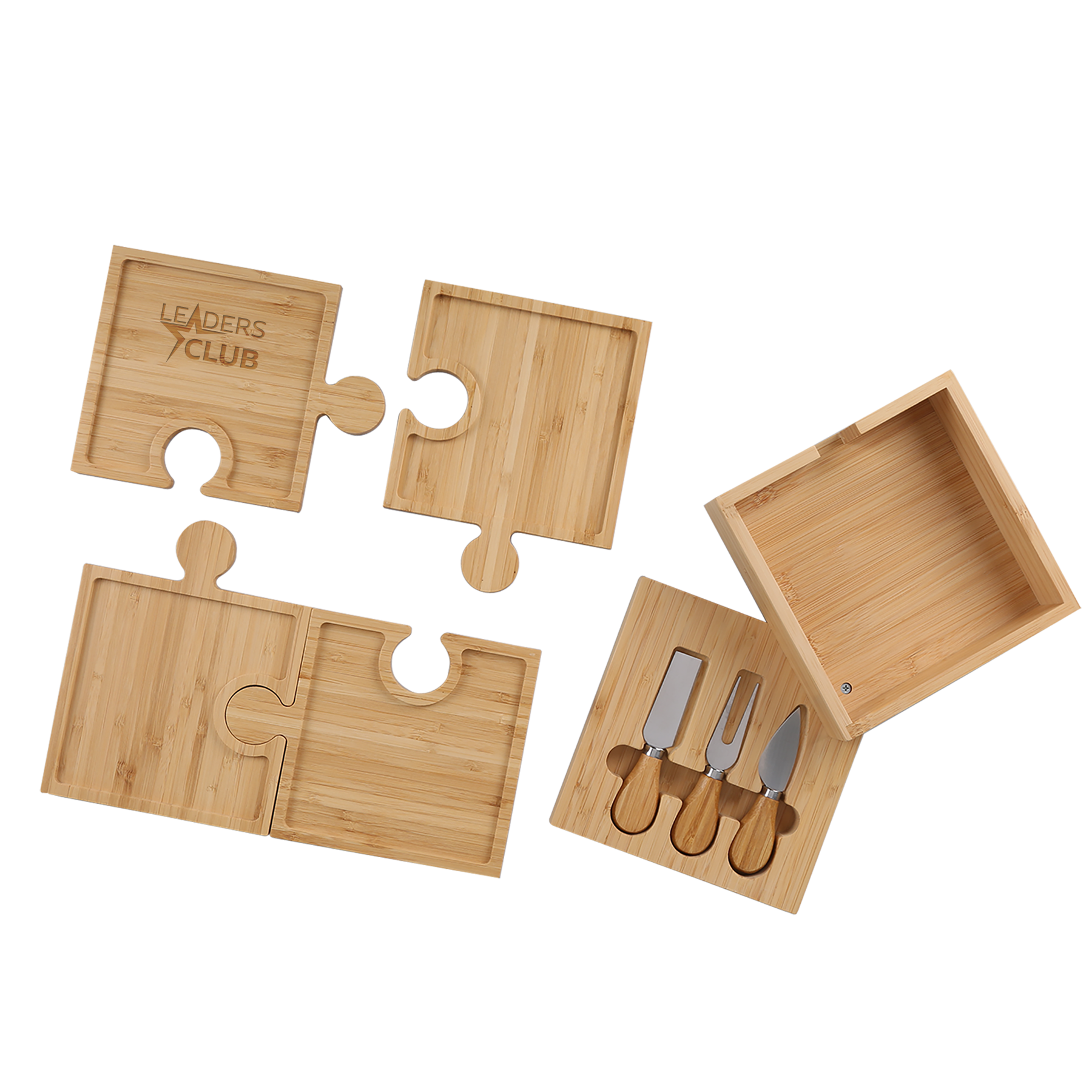 Bamboo 6-in-1 Puzzle Cheese Board Set